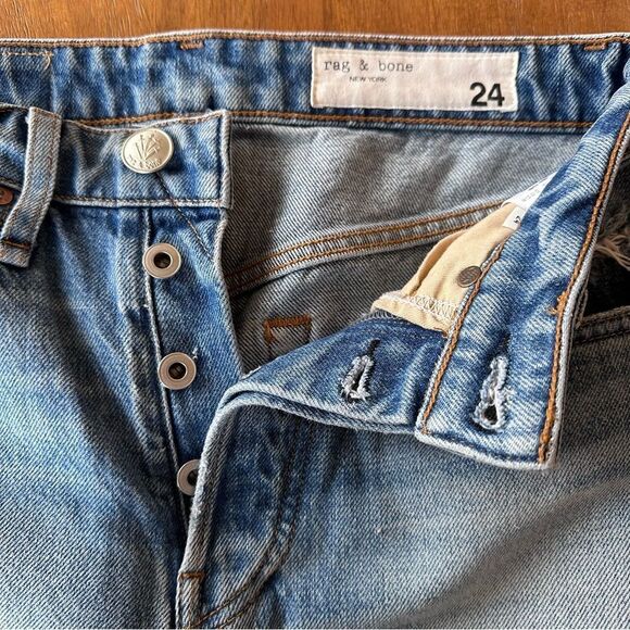 Rag & Bone Maya High Rise Distressed Ankle Straight Jeans In Amar Size 24 - Picture 7 of 10